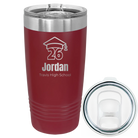 Personalized maroon 20 oz vacuum insulated tumbler with 'Year 2026' design