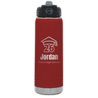 Personalized maroon 20 oz vacuum insulated water bottle with 'Year 2026' design