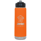 Personalized orange 20 oz vacuum insulated water bottle with 'Year 2026' design