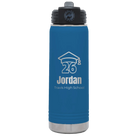 Personalized royal blue 20 oz vacuum insulated water bottle with 'Year 2026' design