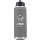 Personalized dark gray 32 oz vacuum insulated water bottle with 'Year 2026' design