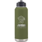 Personalized olive green 32 oz vacuum insulated water bottle with 'Year 2026' design