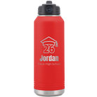 Personalized red 32 oz vacuum insulated water bottle with 'Year 2026' design
