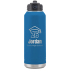 Personalized royal blue 32 oz vacuum insulated water bottle with 'Year 2026' design