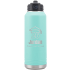 Personalized teal 32 oz vacuum insulated water bottle with 'Year 2026' design