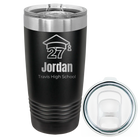 Laser etched black 20 oz vacuum insulated tumbler with 'Year 2027' design