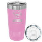 Laser etched light purple 20 oz vacuum insulated tumbler with 'Year 2027' design