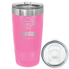 Laser etched pink 20 oz vacuum insulated tumbler with 'Year 2027' design