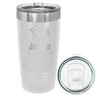 Laser etched white 20 oz vacuum insulated tumbler with 'Year 2027' design