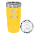 Laser etched yellow 20 oz vacuum insulated tumbler with 'Year 2027' design