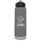 Laser etched dark gray 20 oz vacuum insulated water bottle with 'Year 2027' design