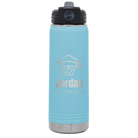 Laser etched light blue 20 oz vacuum insulated water bottle with 'Year 2027' design