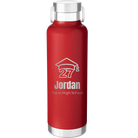 Laser etched red 24 oz vacuum insulated water bottle with 'Year 2027' design
