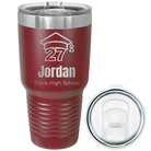 Laser etched maroon 30 oz vacuum insulated tumbler with 'Year 2027' design