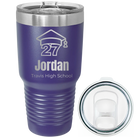 Laser etched purple 30 oz vacuum insulated tumbler with 'Year 2027' design
