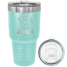 Laser etched teal 30 oz vacuum insulated tumbler with 'Year 2027' design