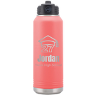 Laser etched coral 32 oz vacuum insulated water bottle with 'Year 2027' design