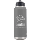 Laser etched dark gray 32 oz vacuum insulated water bottle with 'Year 2027' design