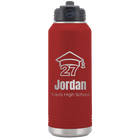 Laser etched maroon 32 oz vacuum insulated water bottle with 'Year 2027' design