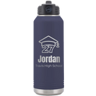 Laser etched navy 32 oz vacuum insulated water bottle with 'Year 2027' design