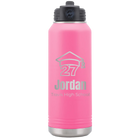 Laser etched pink 32 oz vacuum insulated water bottle with 'Year 2027' design