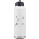 Laser etched white 32 oz vacuum insulated water bottle with 'Year 2027' design