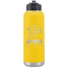 Laser etched yellow 32 oz vacuum insulated water bottle with 'Year 2027' design