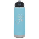 Laser etched light blue 20 oz vacuum insulated water bottle with 'Nurse Life' design