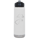 Laser etched white 20 oz vacuum insulated water bottle with 'Nurse Life' design
