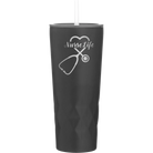 Laser etched black 20 oz vacuum insulated tumbler with 'Nurse Life' design