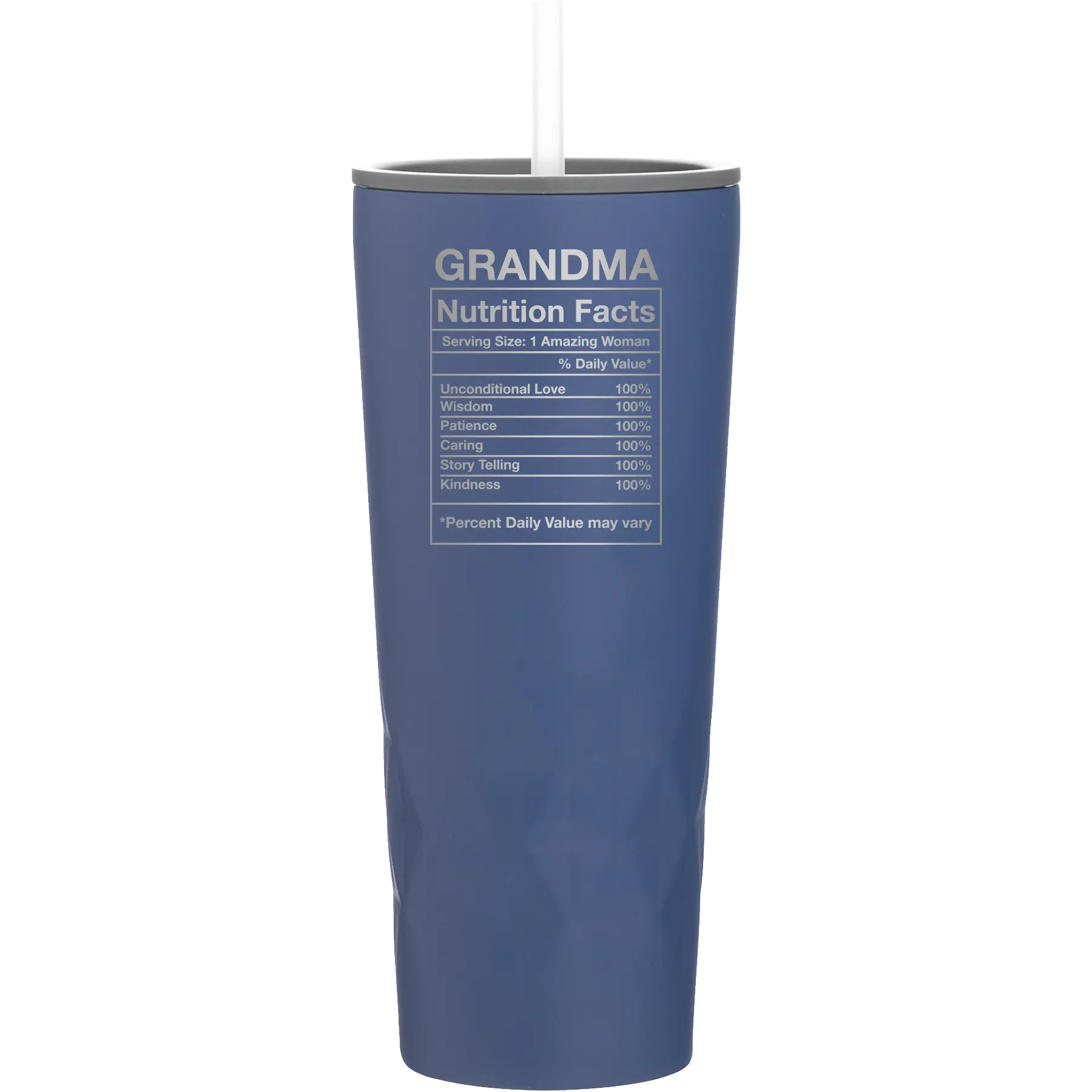 Laser etched constellation 20 oz vacuum insulated tumbler with 'Grandma Nutrition' design
