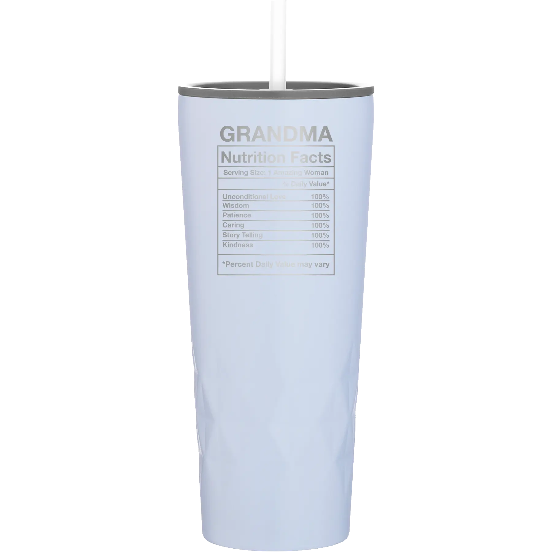 Laser etched landfall 20 oz vacuum insulated tumbler with 'Grandma Nutrition' design