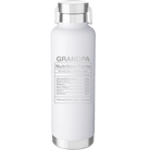 Laser etched white 24 oz vacuum insulated water bottle with 'Grandpa Nutrition' design