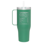 Laser etched forage 40 oz vacuum insulated tumbler mug with 'Grandpa Nutrition' design