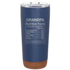 Laser etched constellation 20 oz vacuum insulated tumbler with 'Grandpa Nutrition' design