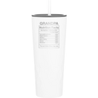 Laser etched white 20 oz vacuum insulated tumbler with 'Grandpa Nutrition' design