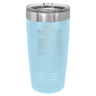 Laser etched light blue 20 oz vacuum insulated tumbler with 'Dad Nutrition' design