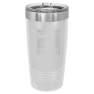 Laser etched white 20 oz vacuum insulated tumbler with 'Dad Nutrition' design
