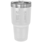 Laser etched white 30 oz vacuum insulated tumbler with 'Dad Nutrition' design