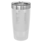 Laser etched white 20 oz vacuum insulated tumbler with 'Mom Nutrition' design