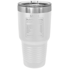 Laser etched white 30 oz vacuum insulated tumbler with 'Mom Nutrition' design