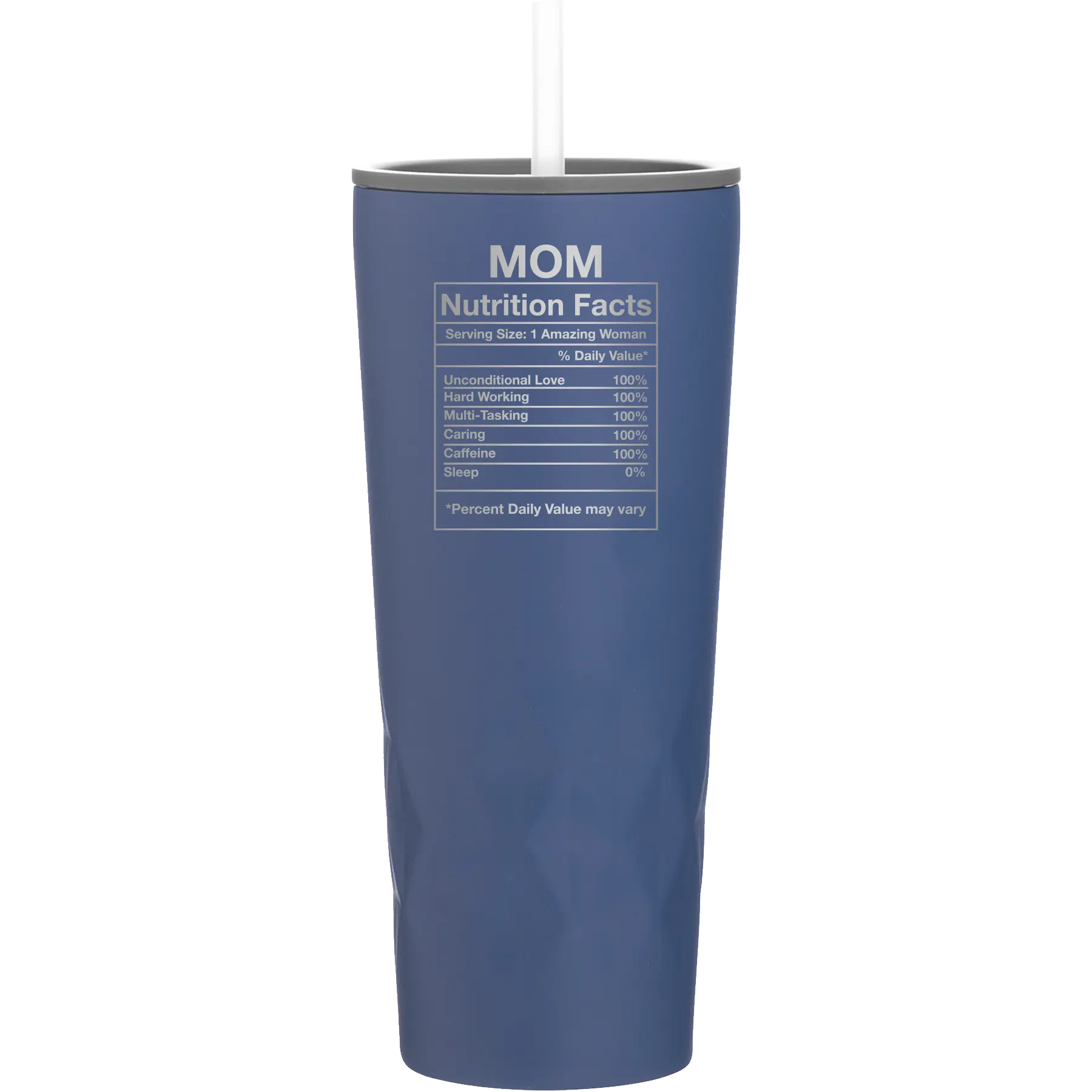 Laser etched constellation 20 oz vacuum insulated tumbler with 'Mom Nutrition' design