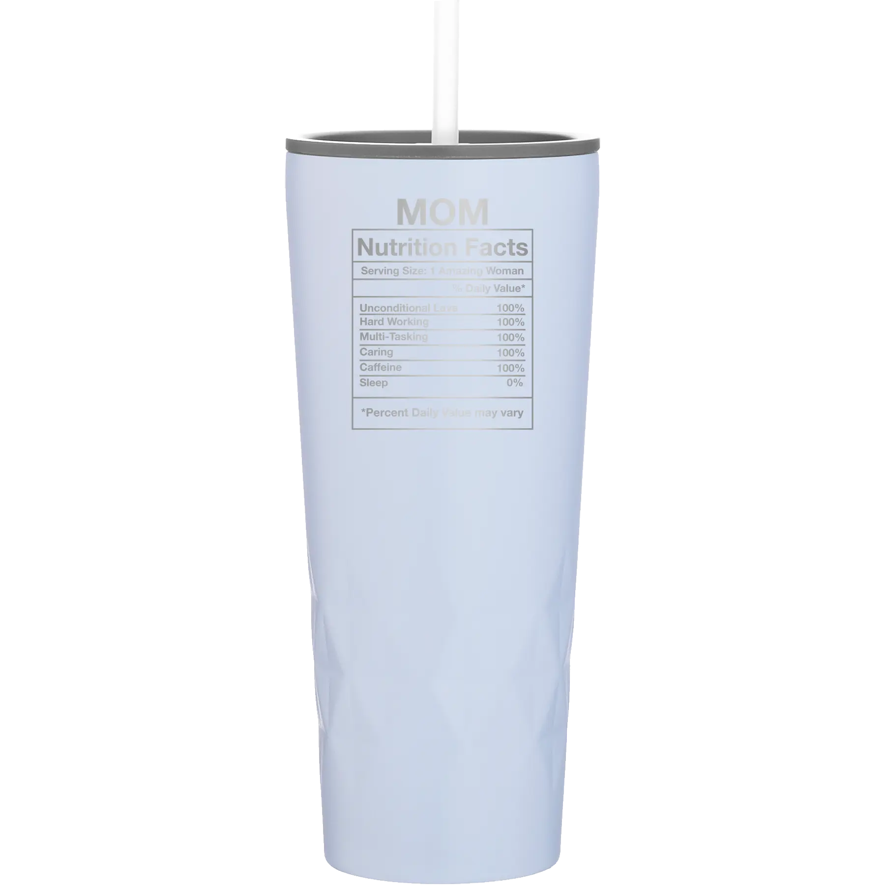 Laser etched landfall 20 oz vacuum insulated tumbler with 'Mom Nutrition' design