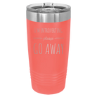 Laser etched coral 20 oz vacuum insulated tumbler with 'Introverting' design