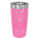 Laser etched pink 20 oz vacuum insulated tumbler with 'Introverting' design