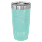 Laser etched teal 20 oz vacuum insulated tumbler with 'Introverting' design