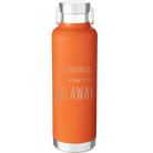 Laser etched orange 24 oz vacuum insulated water bottle with 'Introverting' design