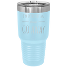 Laser etched light blue 30 oz vacuum insulated tumbler with 'Introverting' design
