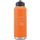 Laser etched orange 32 oz vacuum insulated water bottle with 'Introverting' design