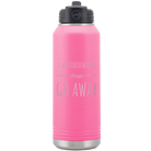 Laser etched pink 32 oz vacuum insulated water bottle with 'Introverting' design